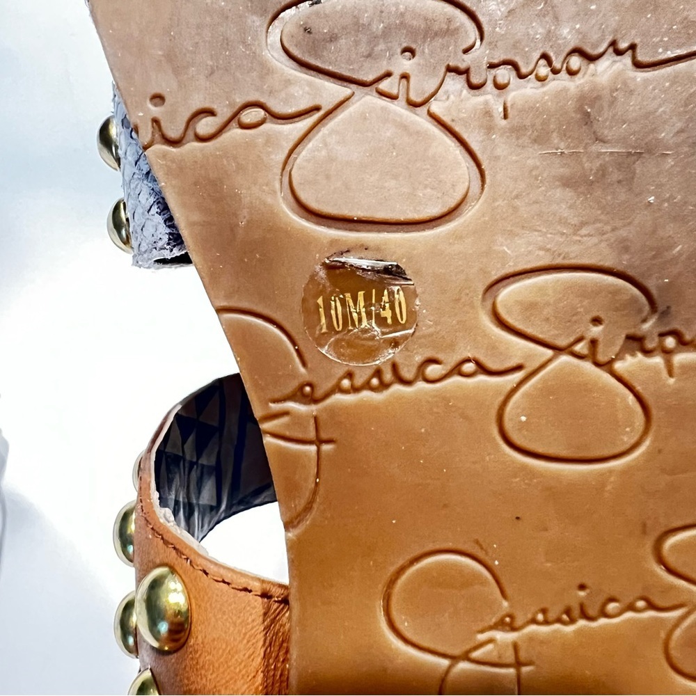 Jessica Simpson dressy flat sandals KARI studded Gold Combo New Metallic sz 10 - Picture 9 of 14